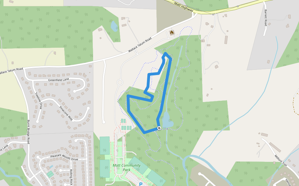 Red Trail walking route map in Cumming