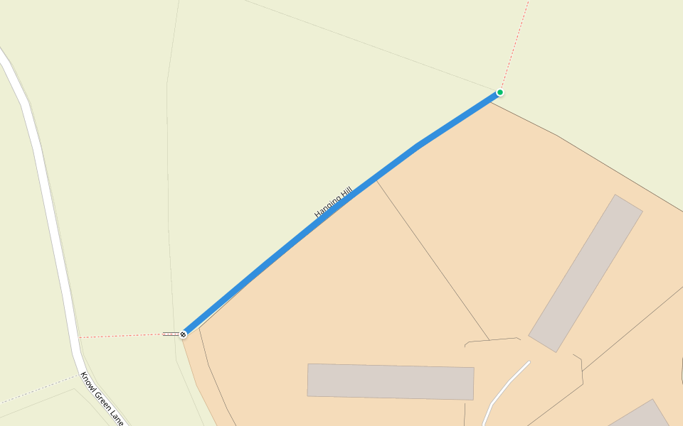 Hanging Hill walking route map in Knowl Green