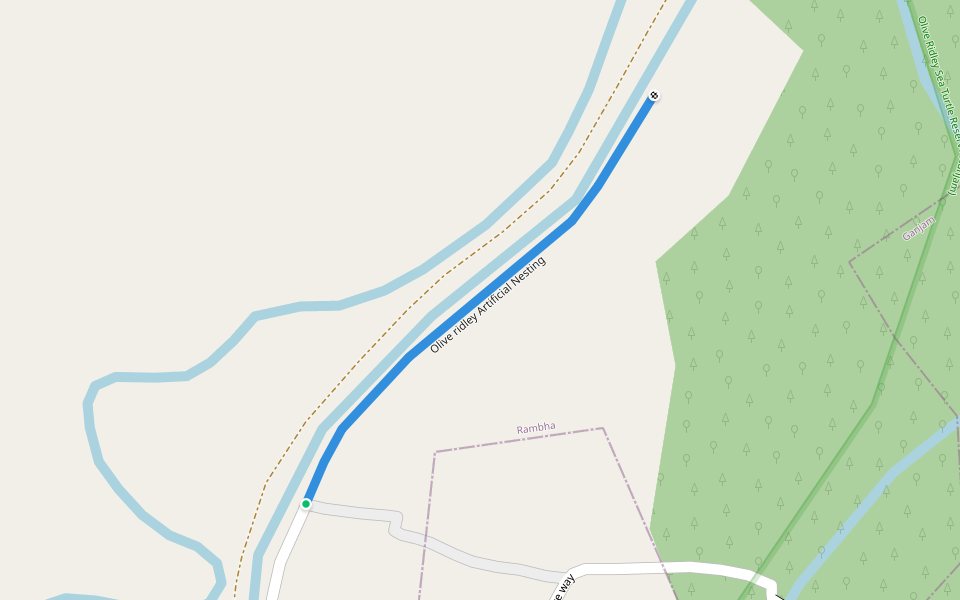 Olive ridley Artificial Nesting walking route map in Sipakuda