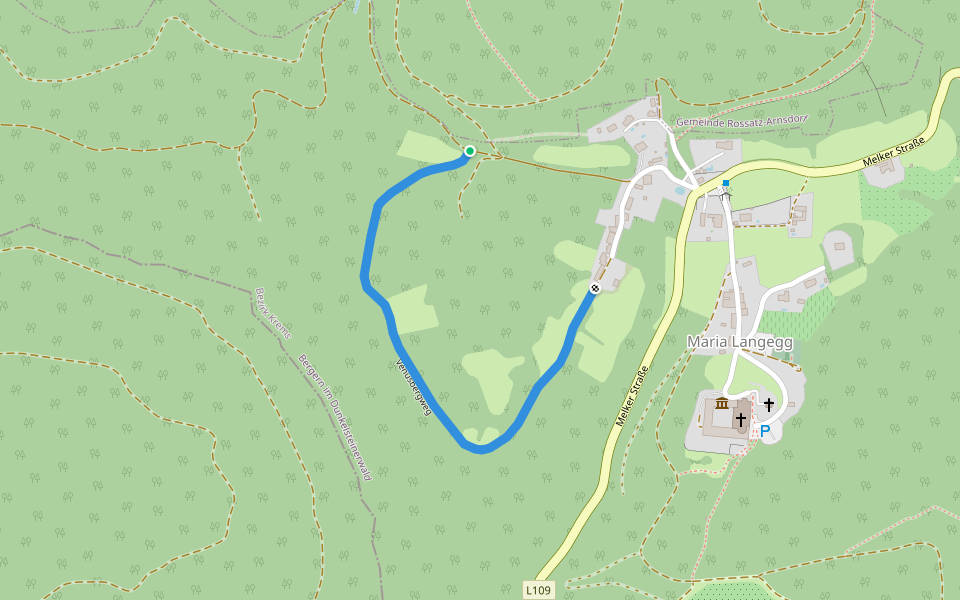 Venusbergweg walking route map in Maria Langegg