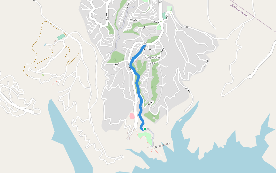 جاده سلامت walking route map in Zayandehrood