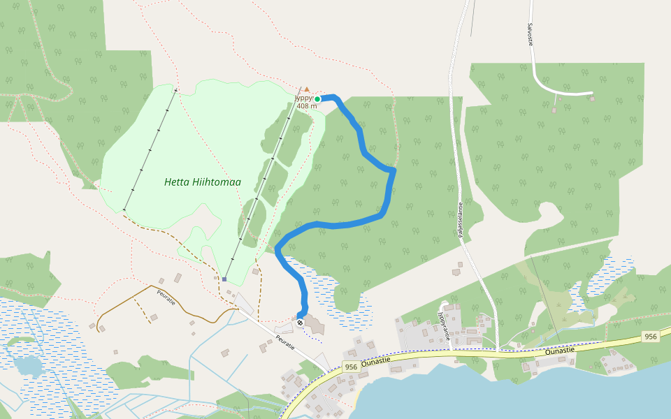 Jyppyränpolku walking route map in Vieltojärvi