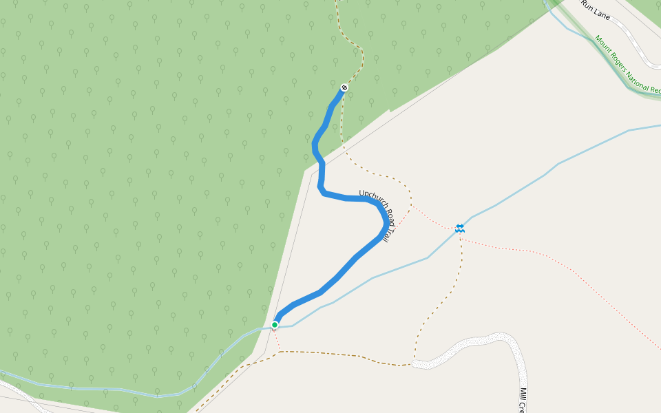 Upchurch Road Trail walking route map in MOUTH WILSON