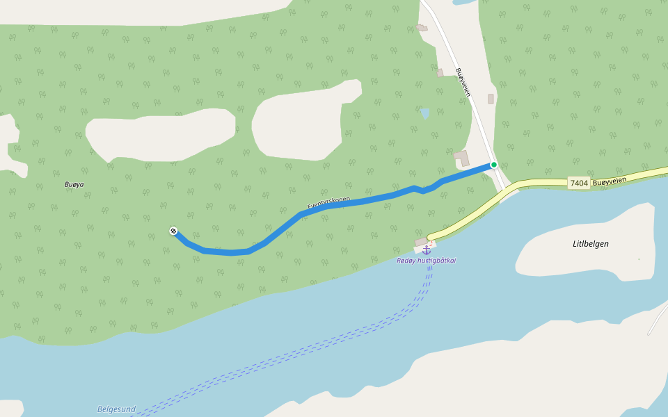 Eventyrskogen walking route map in Rødøy