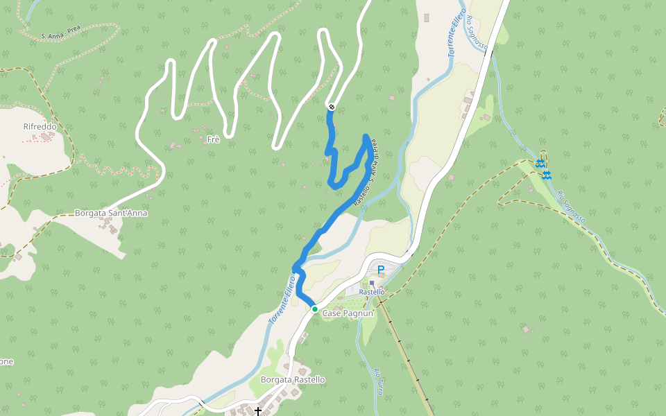 Rastello - S. Anna di Prea walking route map in Rastello