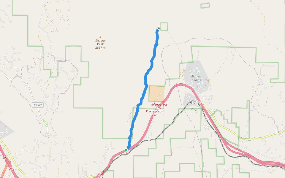 Deer Trail walking route map in Glorieta