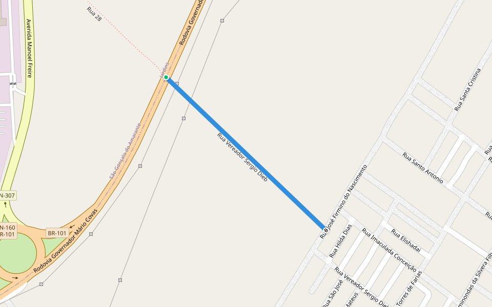 Rua Vereador Sergio Dieb walking route map in Natal