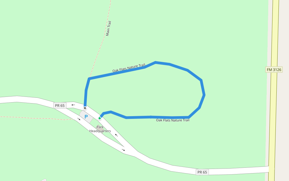 Oak Flats Nature Trail walking route map in Livingston