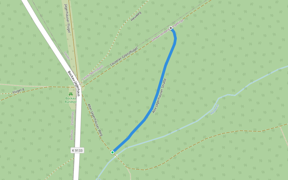 Alte Jägerhäuser Straße walking route map in Schwarzenberg/Erzgebirge