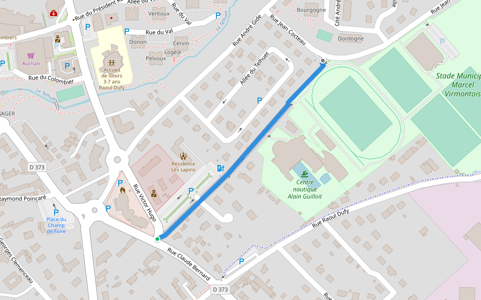 Allée Georges Winter walking route map in Port-Jérôme-sur-Seine