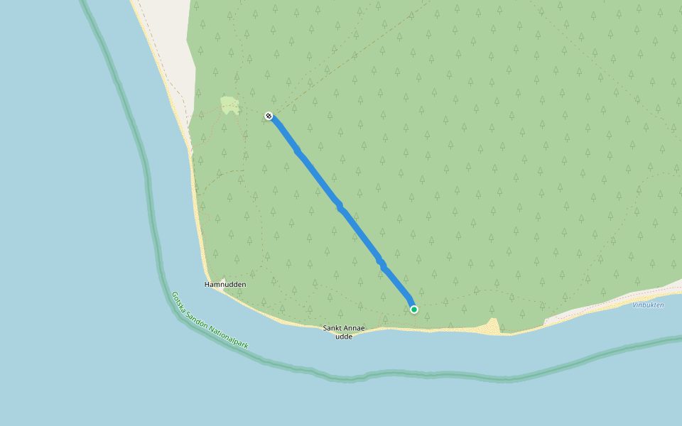 Gamla Högalandsvägen walking route map in Gotska Sandön
