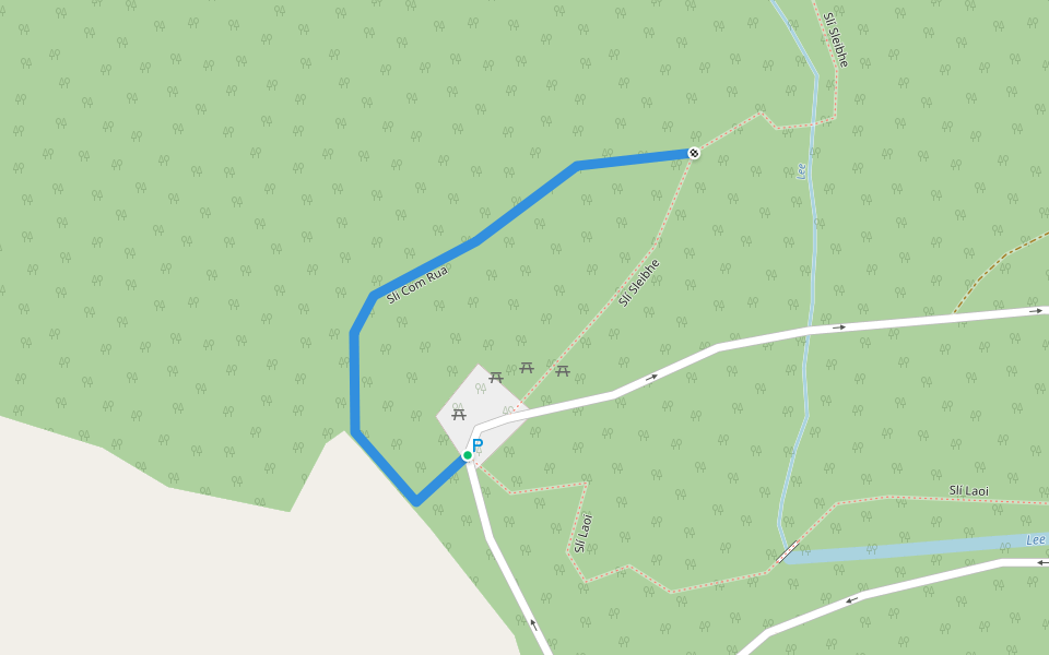 Sli Com Rua walking route map in Gougane Barra