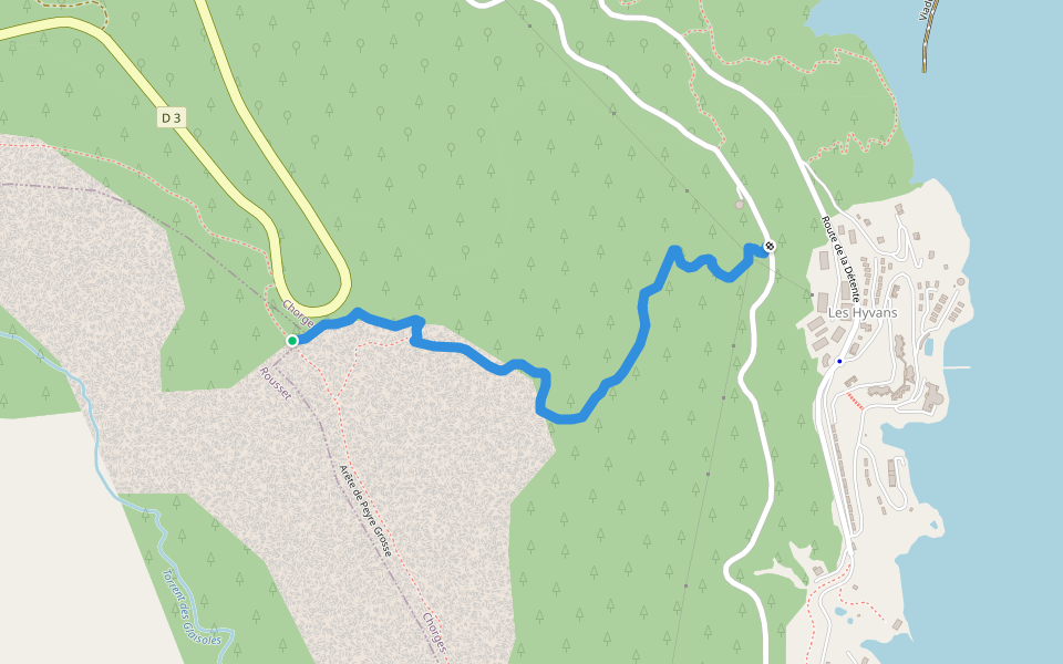 Chemin du Serre du Bois walking route map in Chorges