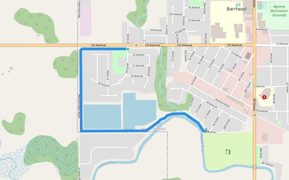 Walking Trail walking route map in Barrhead