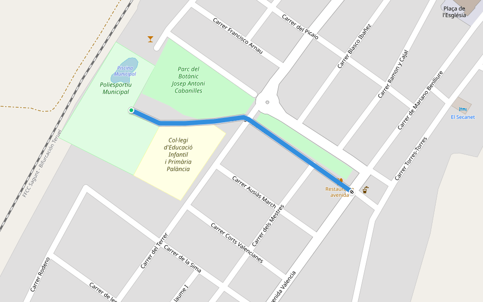 Passatge Glorieta walking route map in Algímia d'Alfara