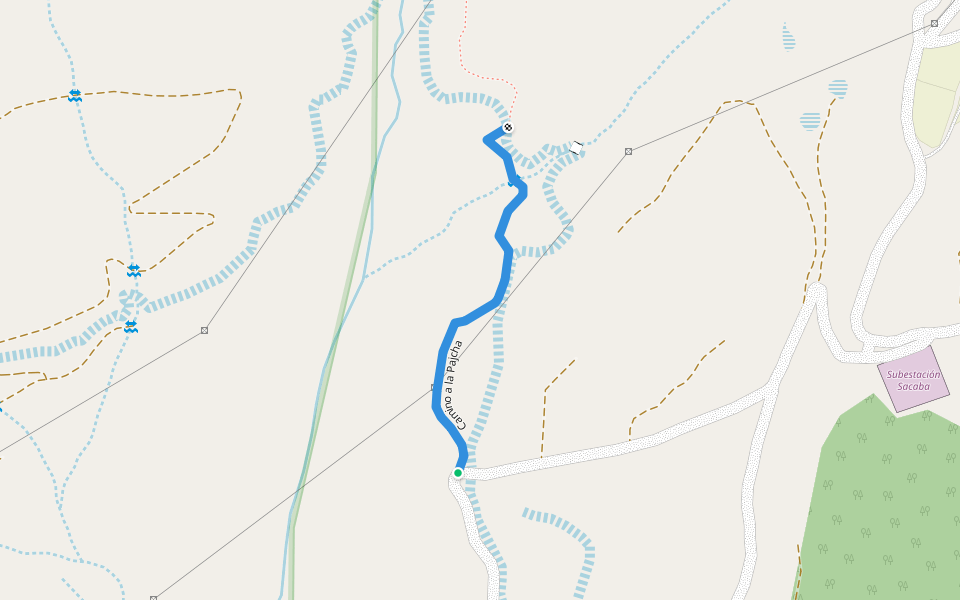 Camino a la Pajcha walking route map in Catachilla