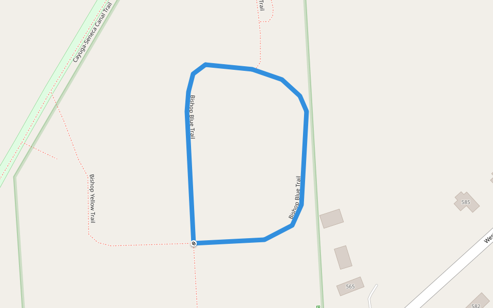 Bishop Blue Trail walking route map in Waterloo