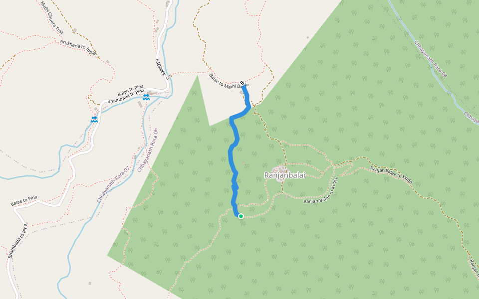 Balae to Ranjan Balae walking route map in Pina