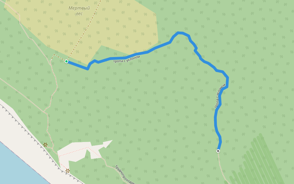 тропа с уклоном walking route map in Gelendzhik