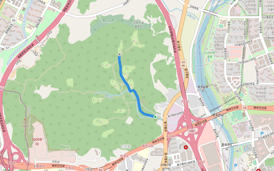 동구릉로 walking route map in Guri-si