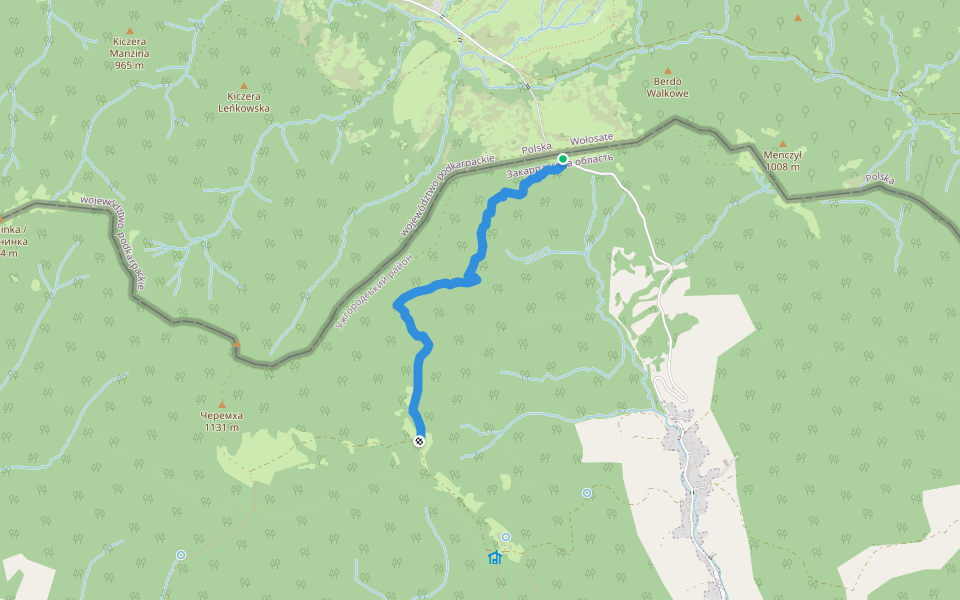 Синій слід walking route map in Lubnya