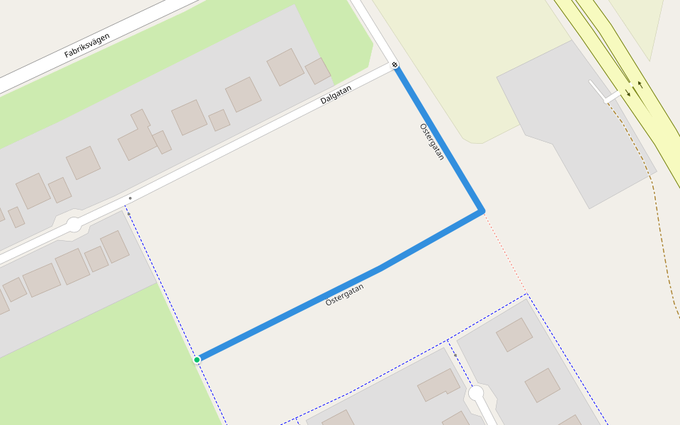 Östergatan walking route map in Ödeshög