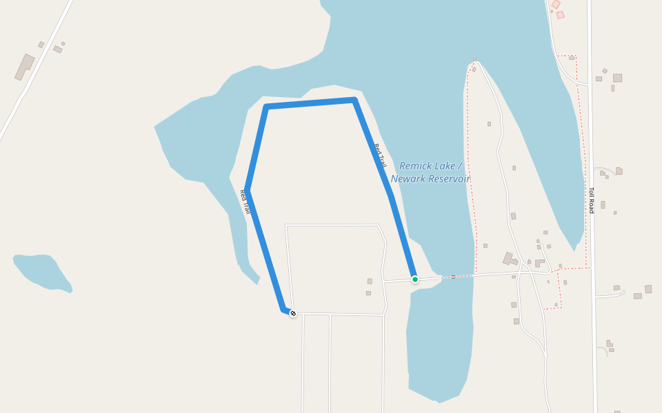 Red Trail walking route map in Phelps