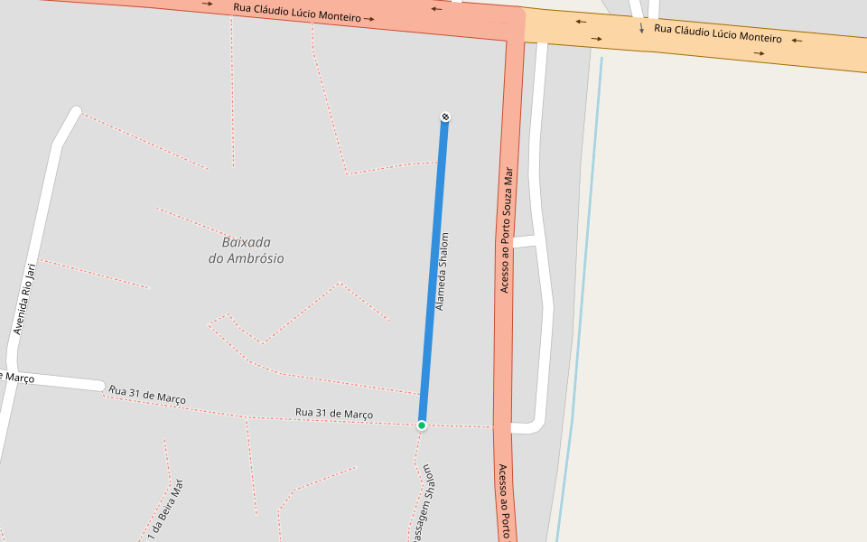 Alameda Shalom walking route map in Macapá