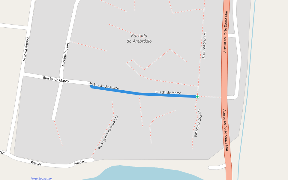 Rua 31 de Março walking route map in Macapá