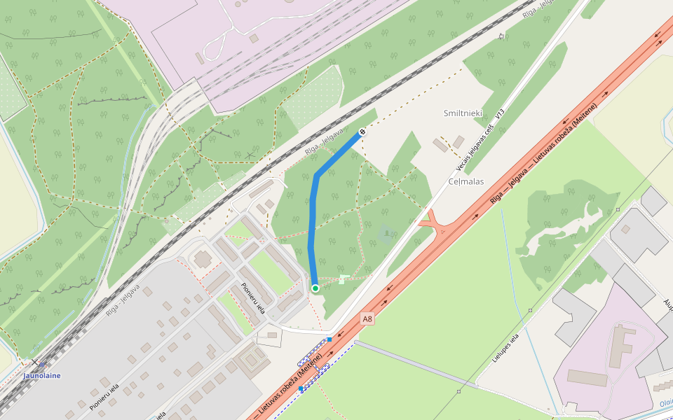 Jaunolaines veselīga dzīvesveida un pastaigu taka walking route map in Jaunolaine