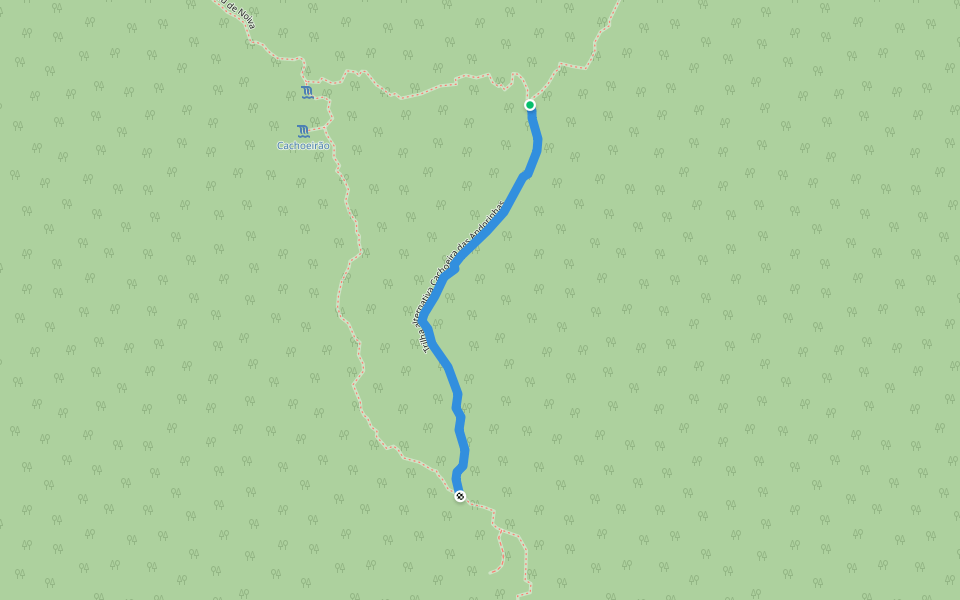 Trilha alternativa Cachoeira das Andorinhas walking route map in Duque de Caxias
