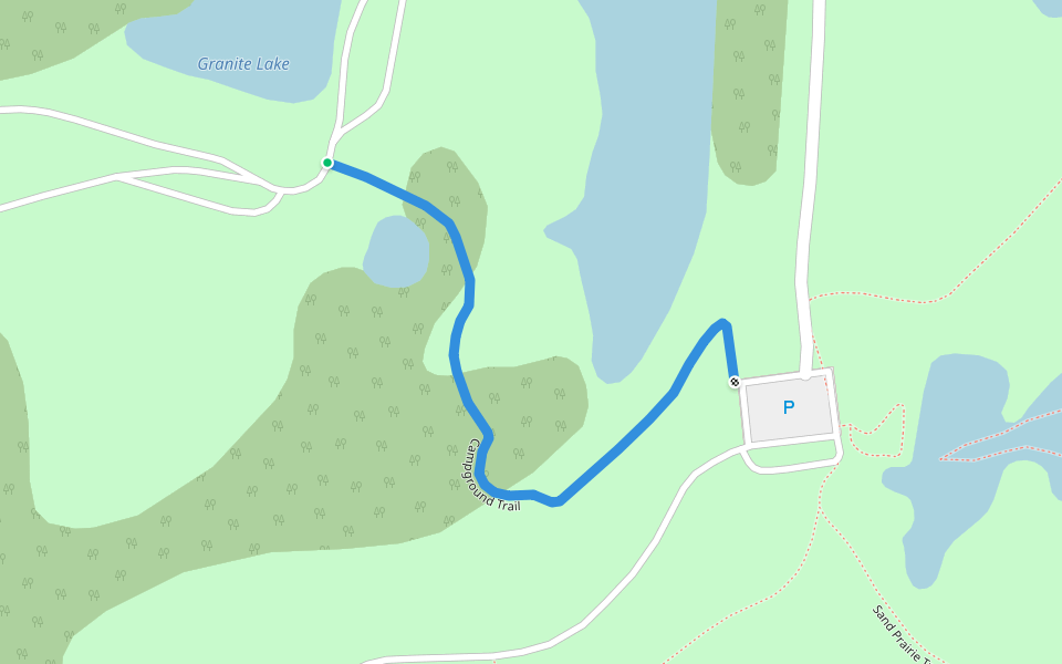 Campground Trail walking route map in La Grange