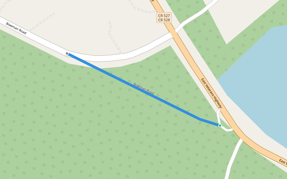 Bowman Road walking route map in Jackson Township