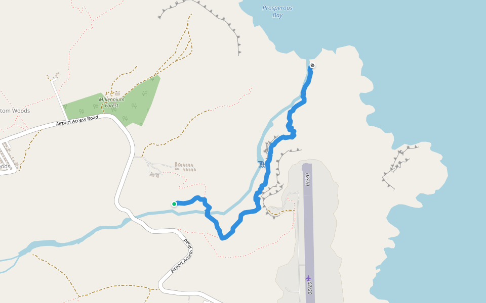 Properous Bay Postbox Walk walking route map in Ruperts