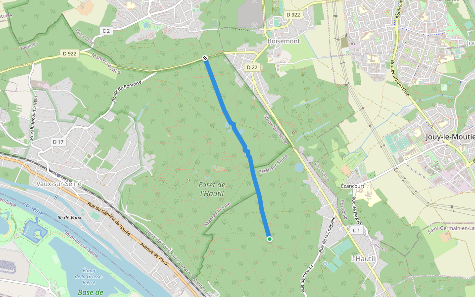 Chemin de Menucourt walking route map in Triel-sur-Seine
