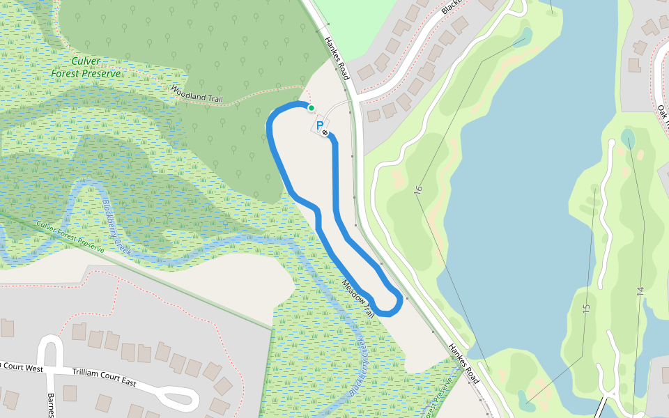 Meadow Trail walking route map in Aurora