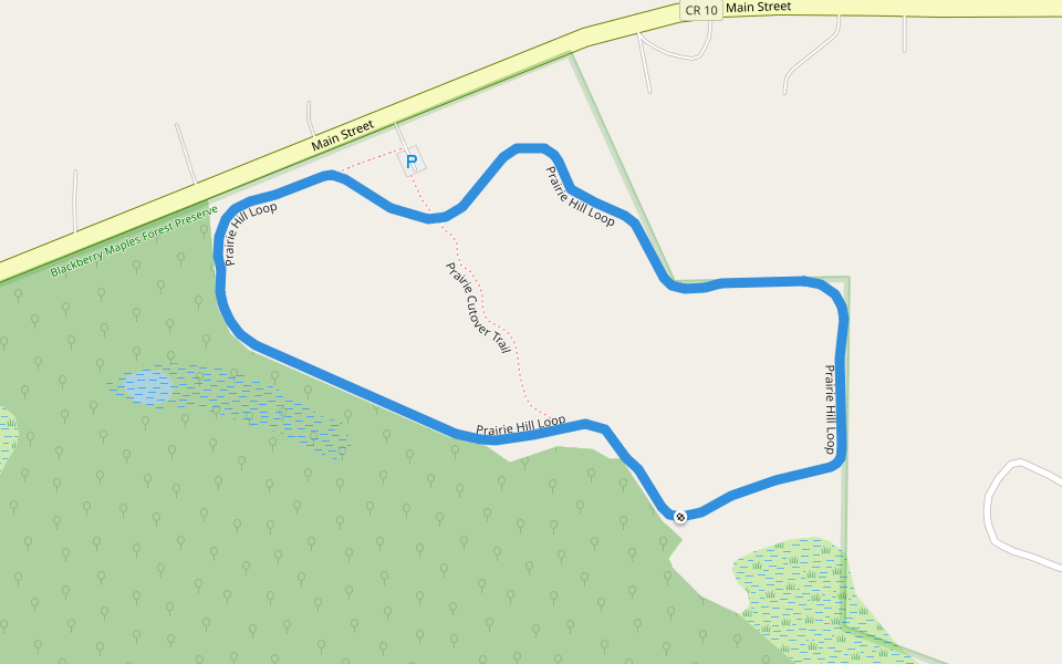 Prairie Hill Loop walking route map in Elburn