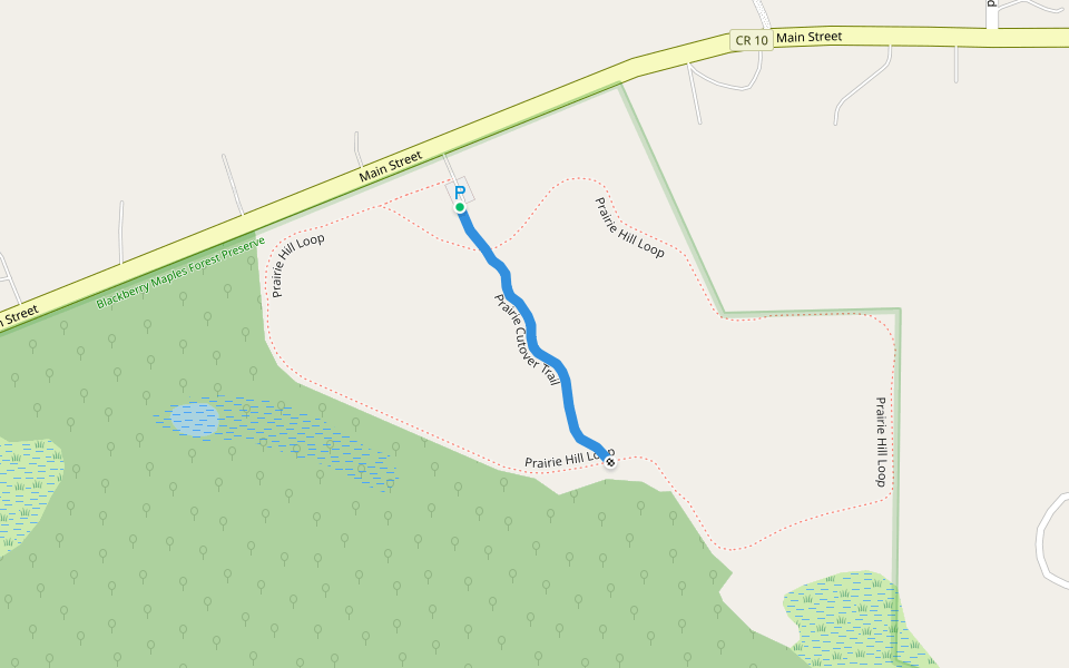 Prairie Cutover Trail walking route map in Elburn