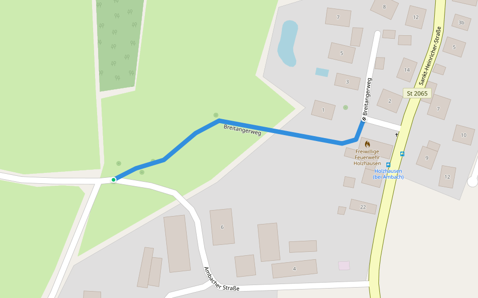 Breitangerweg walking route map in Münsing