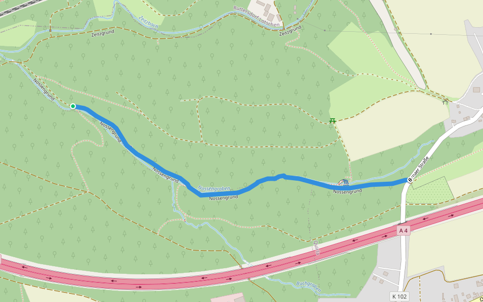 Nossengrund walking route map in Quirla
