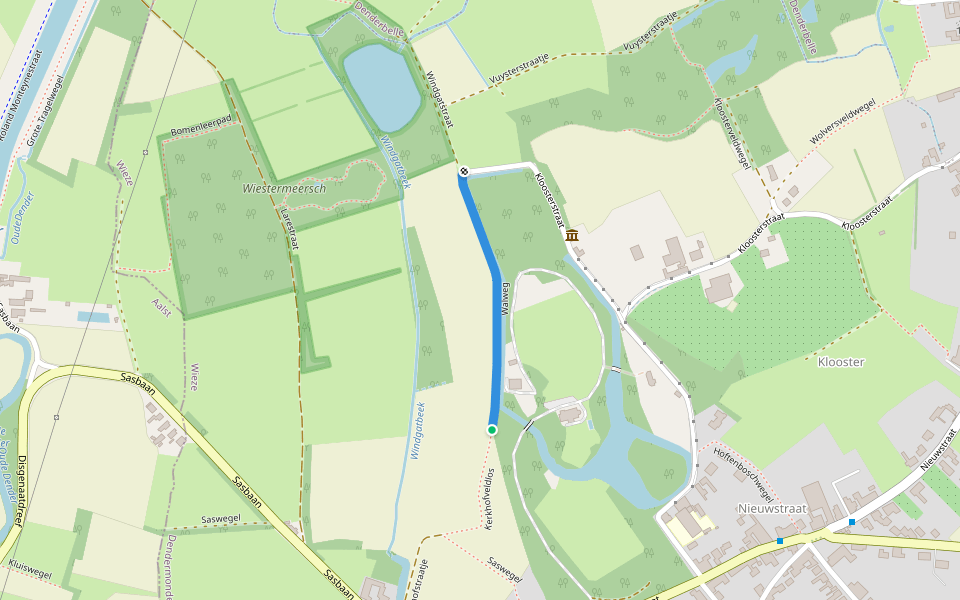 Walweg walking route map in Lebbeke