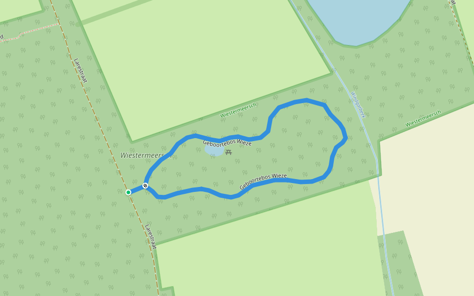 Geboortebos Wieze walking route map in Lebbeke