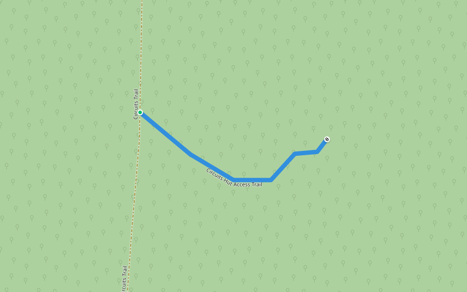 Circuits Hut Access Trail walking route map in Nungar