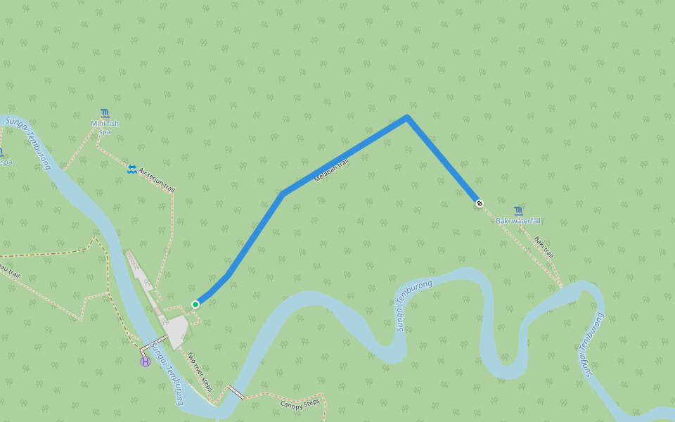 Melaban trail walking route map in Batang Duri