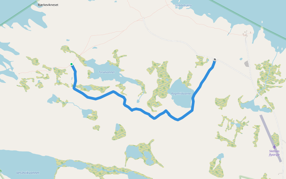 Natursti walking route map in Gamvik