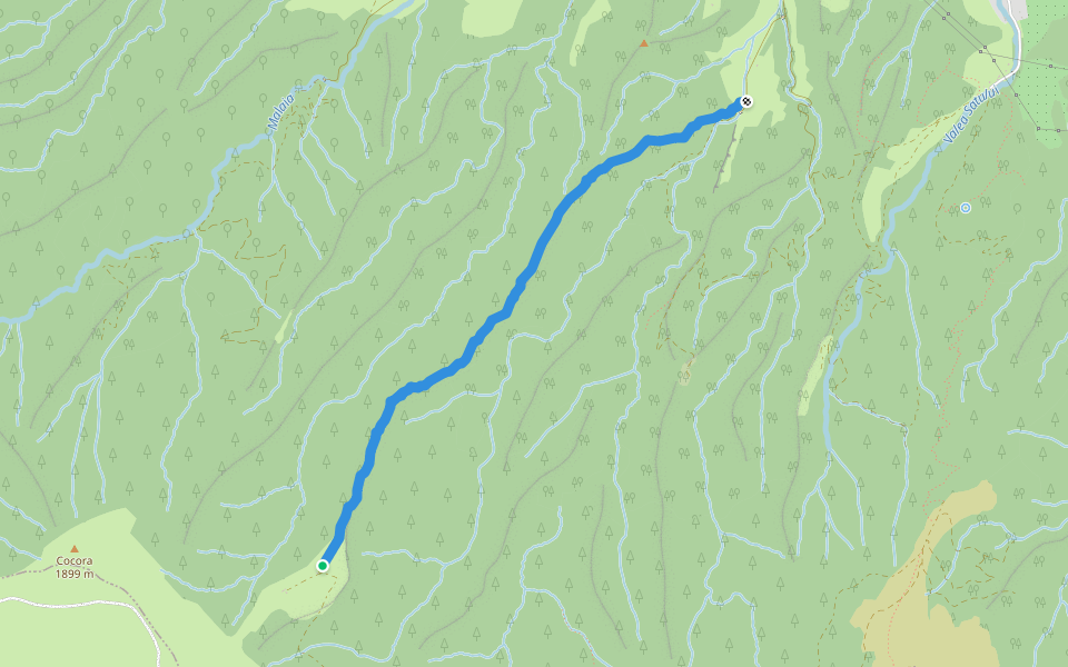Malaia - Cocora walking route map in Malaia