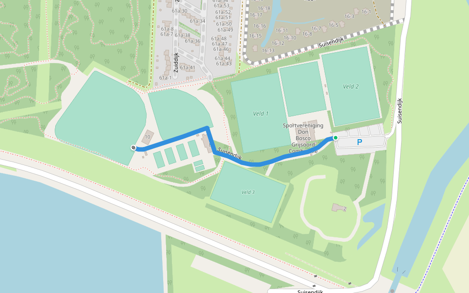 Suisendijk walking route map in Oude-Tonge