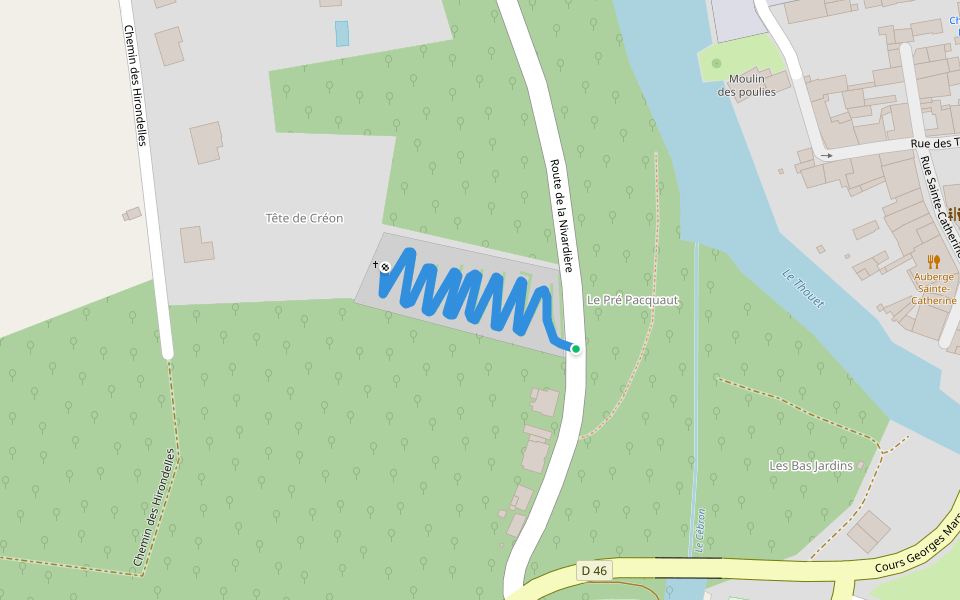 Chemin de Croix walking route map in Saint-Loup-Lamairé