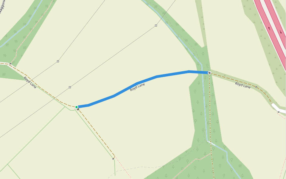 Royd Lane walking route map in Cawthorne