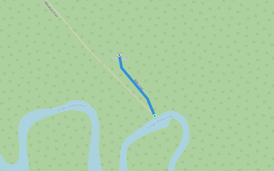 Baki trail walking route map in Batang Duri